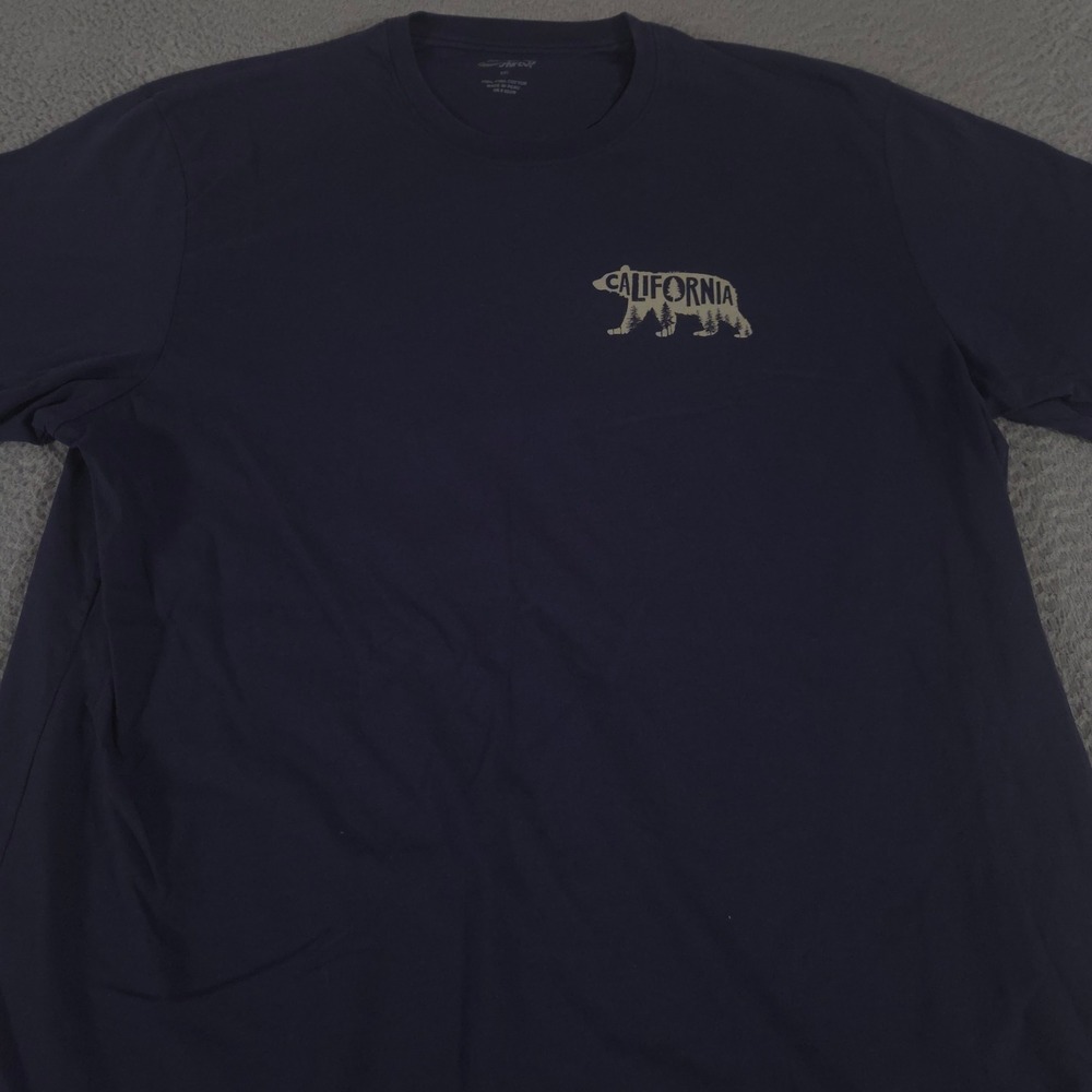 Crazy Shirt Shirt Mens XXL Navy California Bear Pima Cotton Graphic Tee Forest